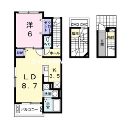 プレステージ花ずいＨの物件間取画像